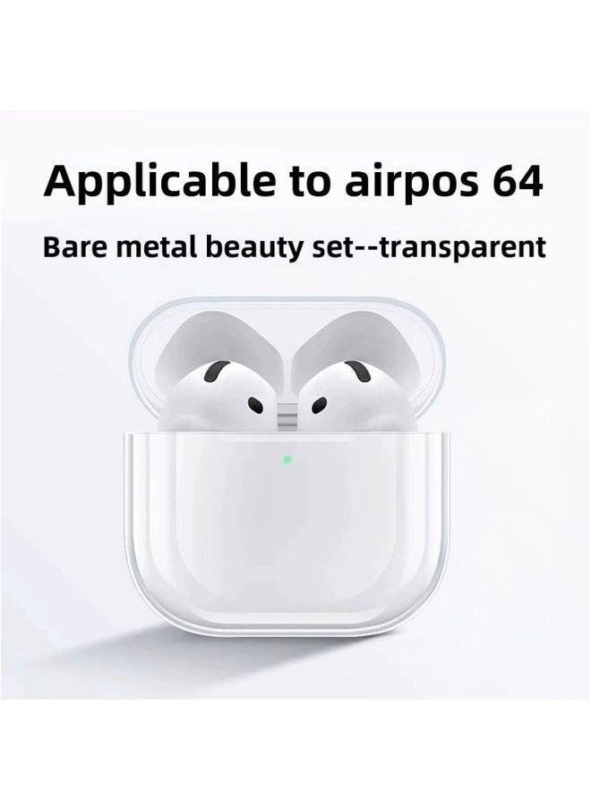 Generic - For Apple Airpods4 Bluetooth Protection PC Hard Shell Transparent Material Headset TPU Soft Set Factory-Color:Airpods 4 Material-noise Reduction Version-with Hanging Ears - Image 1