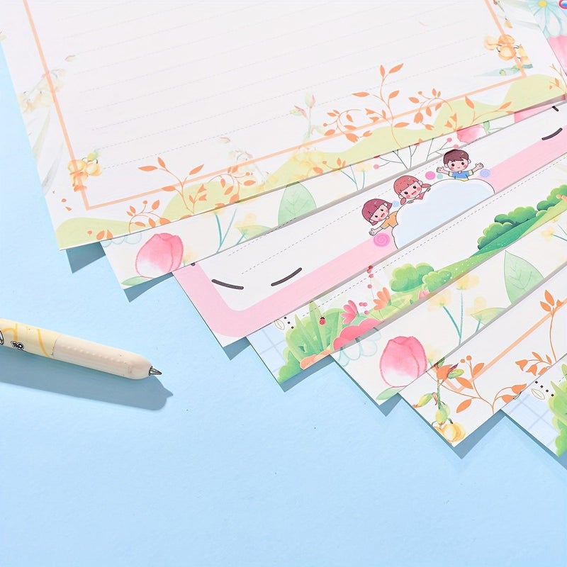 40 Pcs Colorful A4 Lined Stationery Set Patterned High Quality Handwriting Paper - Image 2