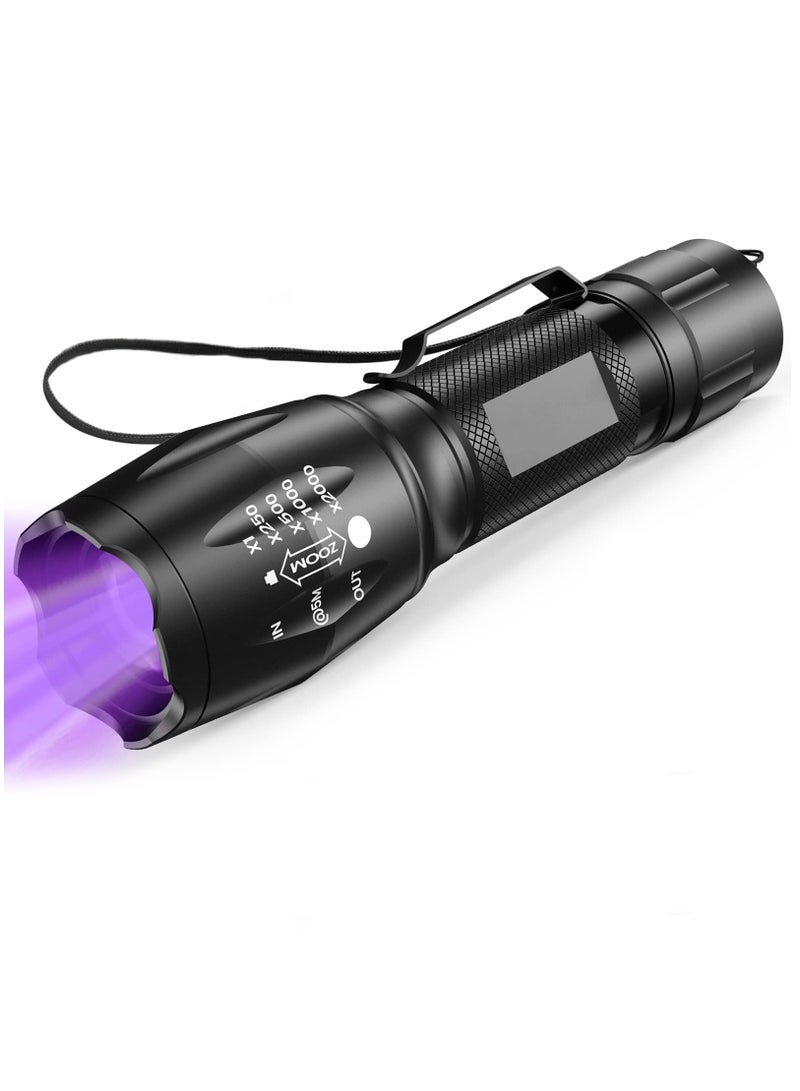 UV Flashlight, Small LED Dual Color Light Torch with UV Black Light and White Light, 2 in 1 Waterproof Flashlight for UV Detection Cosmetics Fluorescent Agent Pet Urine Detector - Image 1