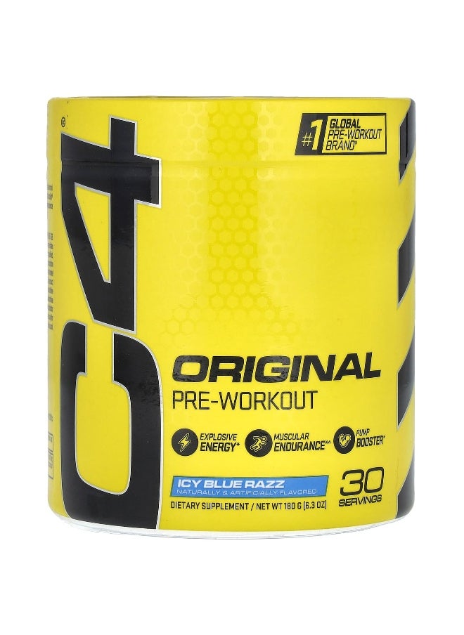 C4  Cellucor C4 / Cellucor, C4 Original, Pre-Workout, Icy Blue Razz, 6.3 oz (180 g)  - Image 1