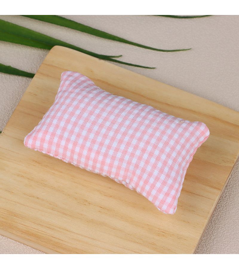 Pink Mini Plaid Pillow Props for Sofa Scene Photography Cushion Set - Image 4