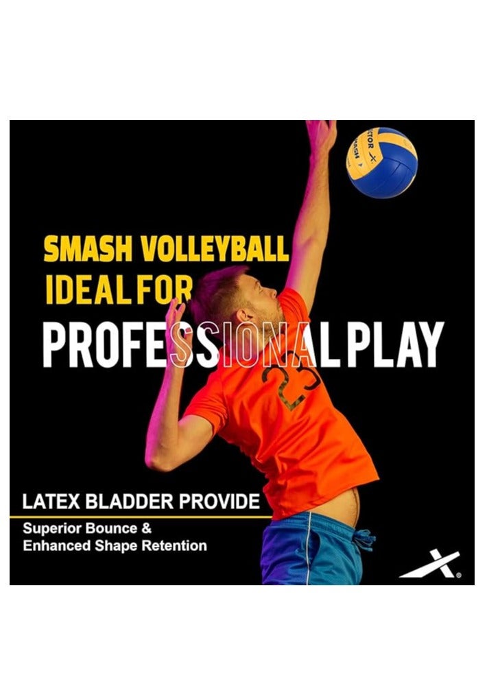 Vector X Soft X Smash Volleyball | Size: 4 | 18 Panels | Material: PU | Bladder Latex | Hand Stitched | Indoor Outdoor Sports | for Beginner, Trainers | Anti Slip Surface - Image 5
