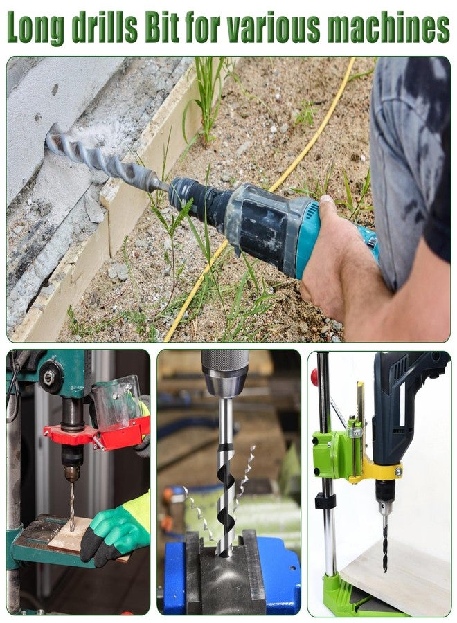 TRESSON 6Pcs Long Auger Drill Bit Set for Wood,Fast Drilling Wood, Carbon Steel Auger Extra Long Bit, Multi-Size 1/4", 3/8", 1/2", 5/8", 3/4", 7/8" Hex Shank Auger Drill bit, Suitable for Hard and Soft Wood - Image 5