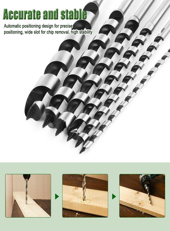 TRESSON 6Pcs Long Auger Drill Bit Set for Wood,Fast Drilling Wood, Carbon Steel Auger Extra Long Bit, Multi-Size 1/4", 3/8", 1/2", 5/8", 3/4", 7/8" Hex Shank Auger Drill bit, Suitable for Hard and Soft Wood - Image 4