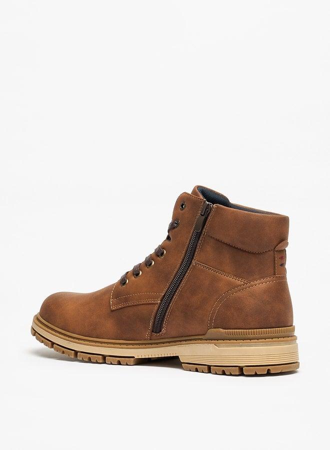 Lee Cooper Men's Solid Boots with Lace-Up Closure - Image 2
