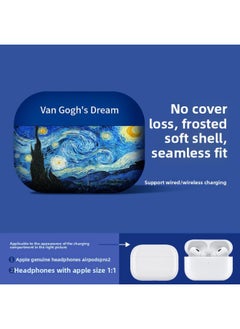 Strawberry Bear Family Airpods Protective Case Cartoon Cute Suitable For Apple 1/2/3 Generation Bluetooth Headset Soft Case-Color:Oil Painting-starry Sky-Model:Airpods1/2nd Generation