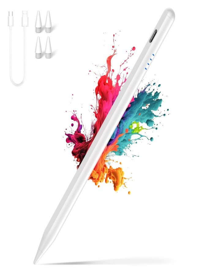 Luntak Stylus Pen for iPad Pencil 10th Generation,20 Mins Fast Charge with Tilt Sensitivity&Palm Rejection Stylist for(2018-2025)Apple iPad 6/7/8/9/10/11(A16), Air3/4/5/M2/M3, Mini5/6, Pro 11"/12.9"/M4,White - Image 1