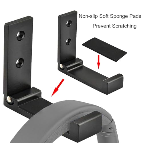 Latomex Folding Coat Hooks, Foldable Wall Hooks for Hanging Aluminum Alloy Cloth Hanger Coat Hanger Headphones Holder Headset Wall Hanger Hook- Pack of 4 - Image 2