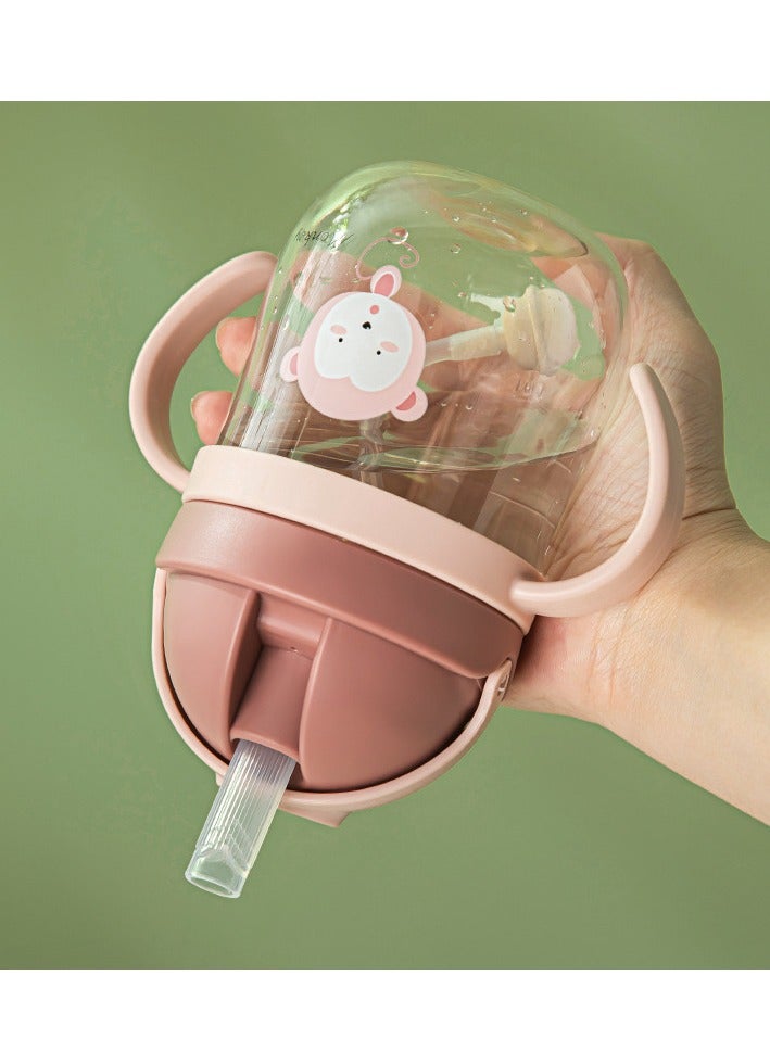 طفل سترو أكواب مع مقبض تعلم شرب أكواب مع الكرة الجاذبية 250ml الأزرق / الوردي  - Image 2