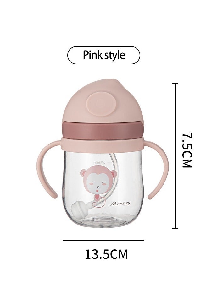 طفل سترو أكواب مع مقبض تعلم شرب أكواب مع الكرة الجاذبية 250ml الأزرق / الوردي  - Image 3