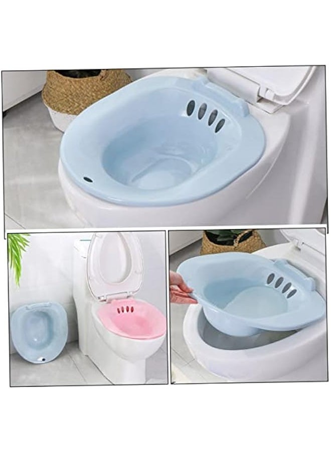 ماركة غير محددة Toyvian Bidet Toilet Seat Bidet Sitz Bath for Postpartum Care Sitz Bath Basin ocks Bath Basin Plastic Blue Dressing Table Pregnant Woman No Squatting Toilet Basin  - Image 2