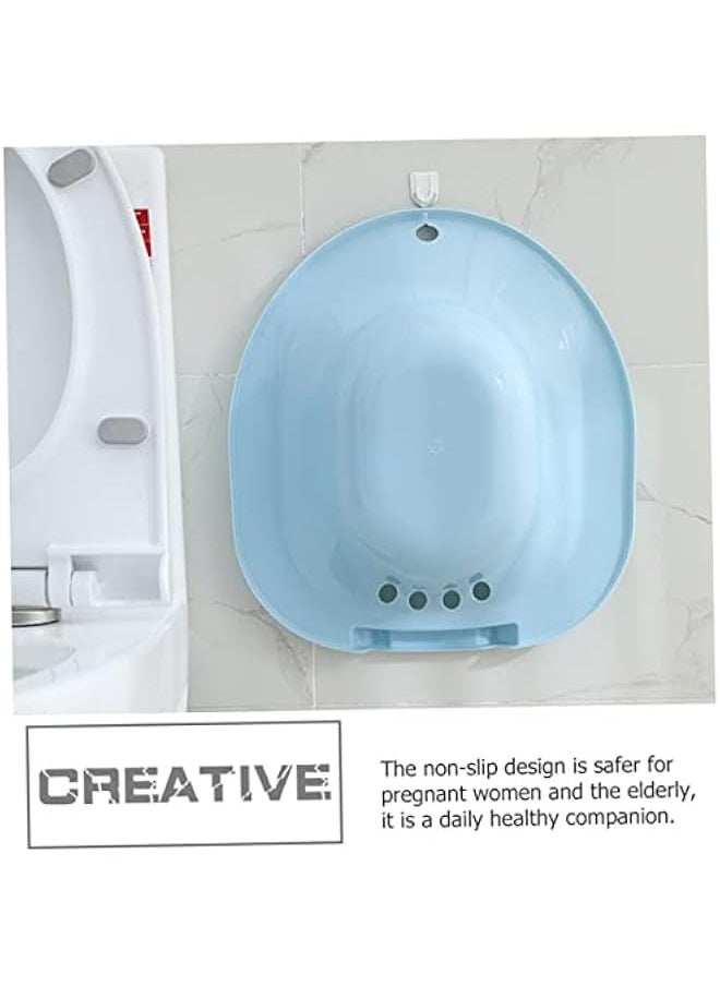 ماركة غير محددة Toyvian Bidet Toilet Seat Bidet Sitz Bath for Postpartum Care Sitz Bath Basin ocks Bath Basin Plastic Blue Dressing Table Pregnant Woman No Squatting Toilet Basin  - Image 3