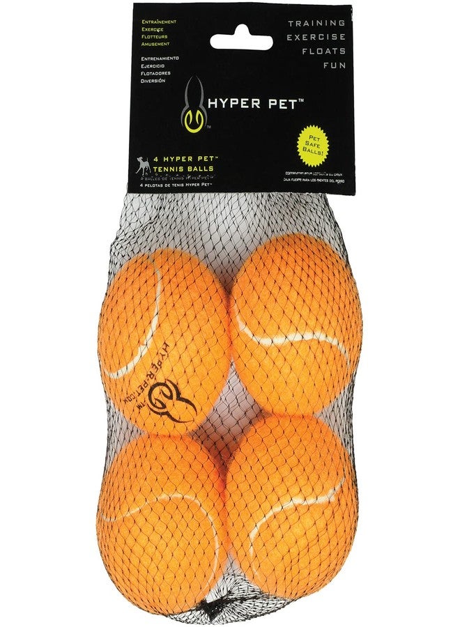 Hyper Pet Tennis Balls - Safe for Dog's Teeth - Pack of 4 - Orange