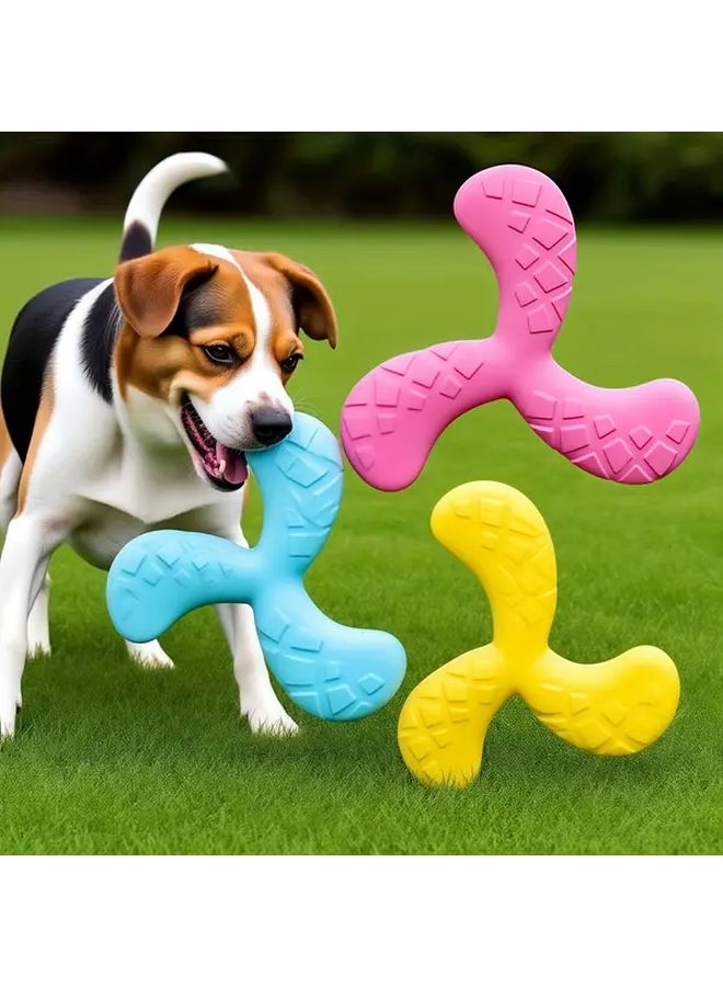 Yellow Interactive Pet Flying Disc Durable EVA Material Floating Three Blade Dart Design Training Toy for Small Medium Dogs Outdoor Beach Fun - Image 2