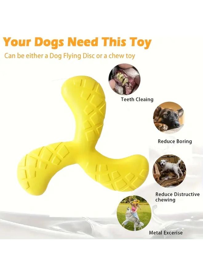 Yellow Interactive Pet Flying Disc Durable EVA Material Floating Three Blade Dart Design Training Toy for Small Medium Dogs Outdoor Beach Fun - Image 5