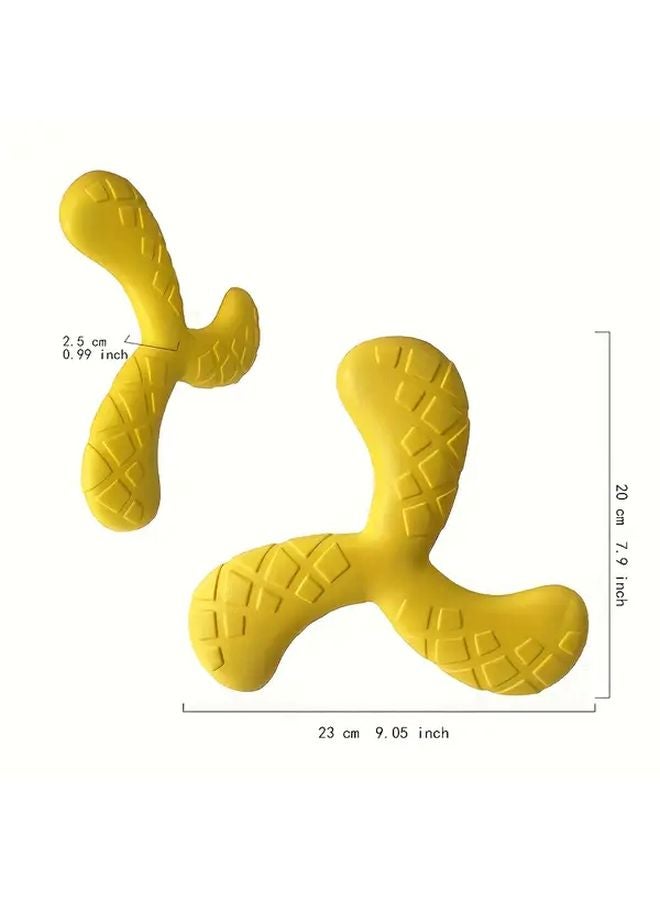 Yellow Interactive Pet Flying Disc Durable EVA Material Floating Three Blade Dart Design Training Toy for Small Medium Dogs Outdoor Beach Fun - Image 3