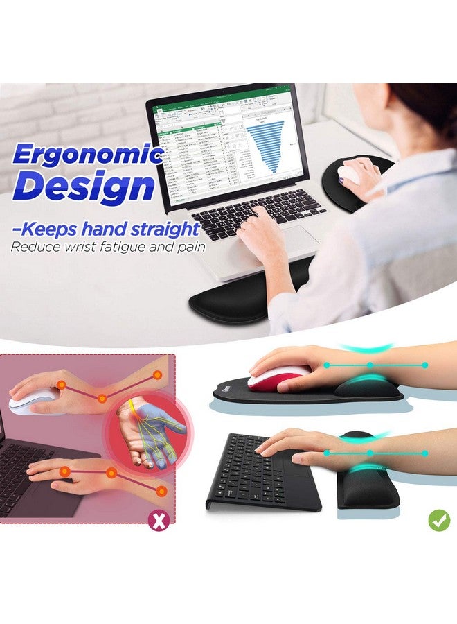 جيمارس وسادة ماوس جيمارز المطورة فائقة النعومة من الألياف الناعمة والناعمة والمريحة لدعم المعصم ولوحة المفاتيح ومسند المعصم لأجهزة الكمبيوتر واللاب توب وأجهزة ماك والألعاب والمكتب، متينة ومريحة ومخففة للألم - Image 2