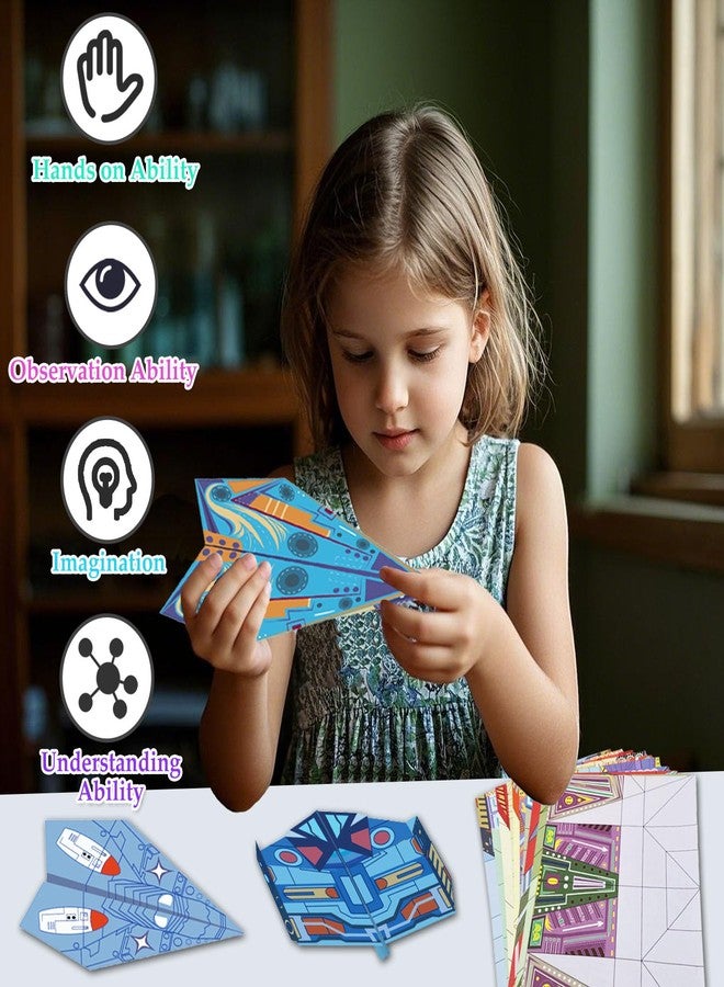 Xuoent Paper Airplane Kits with 16 Classic Designs, 32 Sheets of Colorful Origami Paper, World Record Paper Planes, Craft Kit for Kids, Airplane Gifts for Boys and Girls Ages 6-12+ (Digital Manual Only) - Image 3