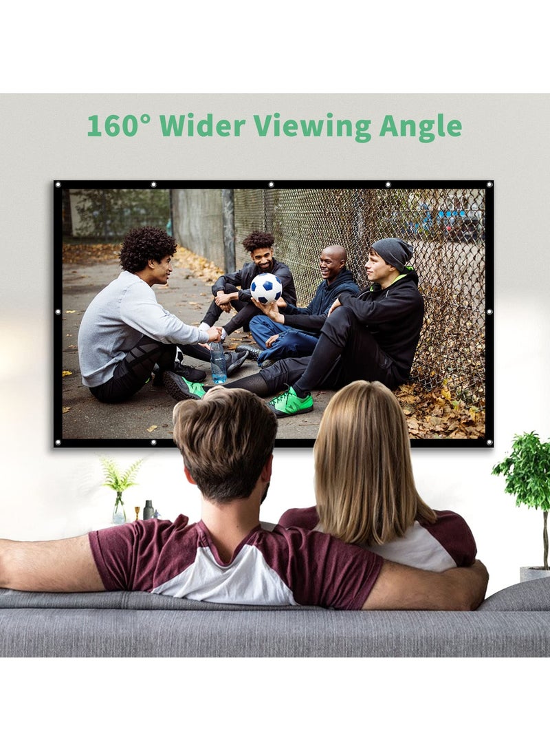 100 inch Projector Screen,16:9 4K ,with Hooks,Portable, Projection Screens, Movie Screen ,Double Sided ,Washable, Foldable ,for Home Theater , Office, Outdoor Movies,Camp Party - Image 4