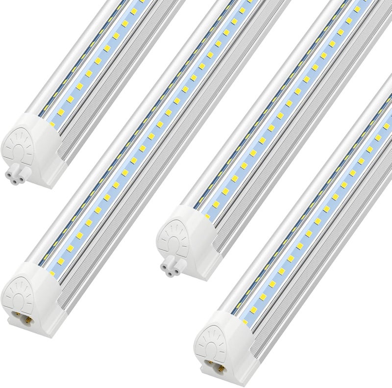 SHOPLED 4FT LED Shop Light, 40W 5500LM 6000K Cool White, V Shape, Linkable T8 LED Tube Lights 4FT, 4 Foot Shop Lights for Workshop, Plug and Play, 4 Pack - Image 1