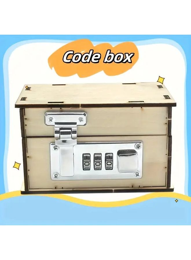 Antique Carved Code Box With Locking Mechanism DIY 3D Wooden Puzzle Model Kit Perfect Gift - Image 2
