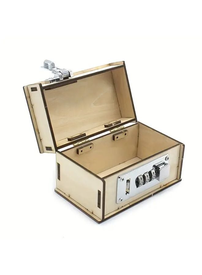 Antique Carved Code Box With Locking Mechanism DIY 3D Wooden Puzzle Model Kit Perfect Gift - Image 1