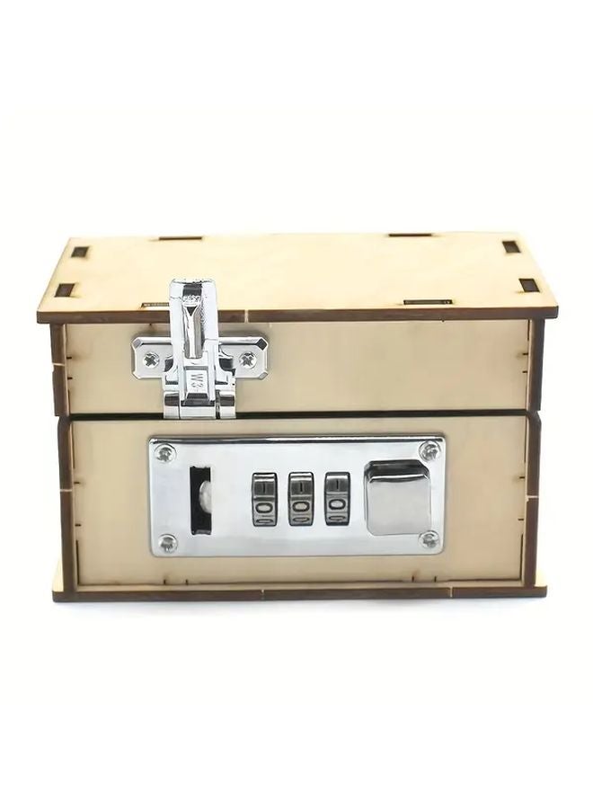 Antique Carved Code Box With Locking Mechanism DIY 3D Wooden Puzzle Model Kit Perfect Gift - Image 5