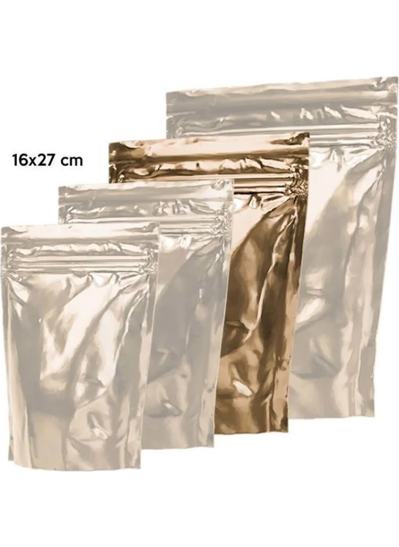 Ambalaj Pazarı Packaging Market Gold Aluminum Doypack 16X27 cm - 100 PACKS