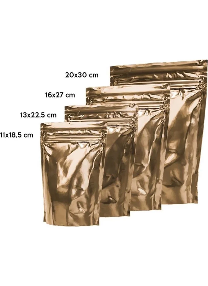 Ambalaj Pazarı Packaging Market Gold Aluminum Doypack 16X27 cm - 100 PACKS