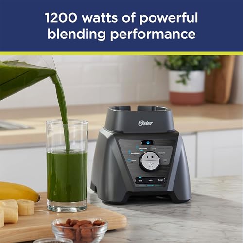 Oster Blender and Food Processor Combo with 3 Settings for Smoothies, Shakes, and Food Chopping, Includes 2 24-Ounce Cups and Lids, Carbon Grey - Image 3
