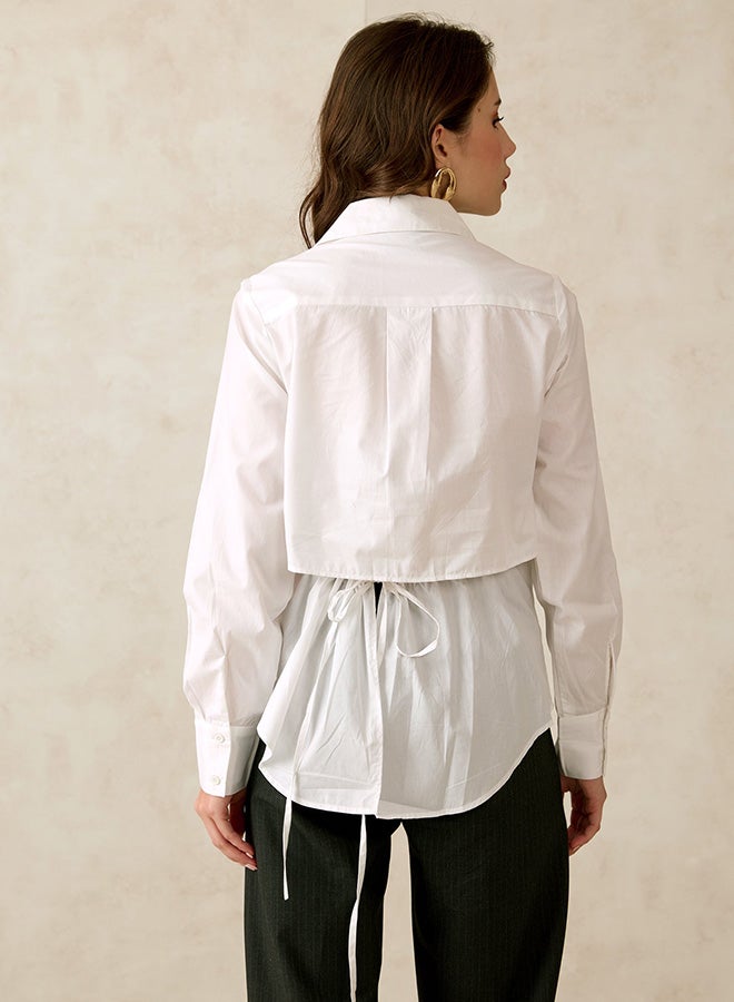 Virgio VIRGIO 100% Cotton Back Cutout V-Neck Shirt  - Image 4