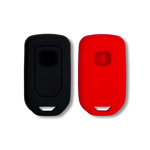 Autobase Silicone Key Fob Cover for Honda Accord Civic CR-V CRV Pilot Passport Insight EX EX-L Touring | Car Accessory | Key Protection Case 2 Pcs (Black & Red) - Image 5