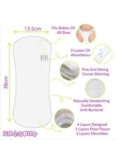 BEMBIKA 4Layer Wet Free Polar Fleece Mico Fiber Inserts For Cloth Diaper Wetfree Reusable Washable Diaper Liner For Baby Cloth Diapers (Pack Of 3) (Polar Fleece4 Layer)  - Image 3