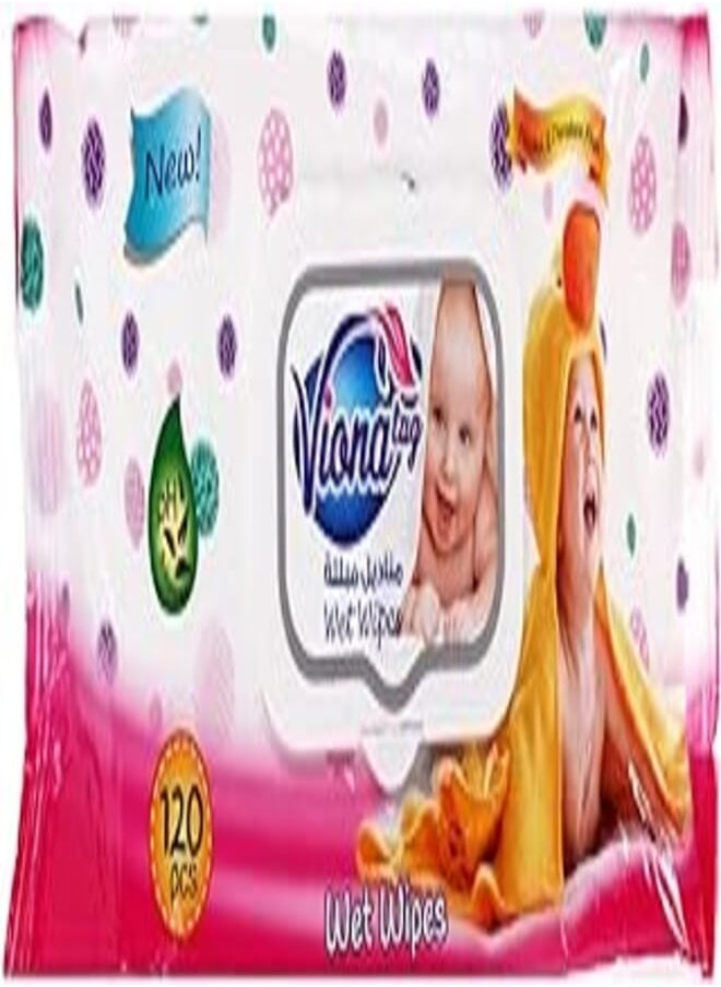 viona Viona Tag Wet Wipes, 120 Pieces 