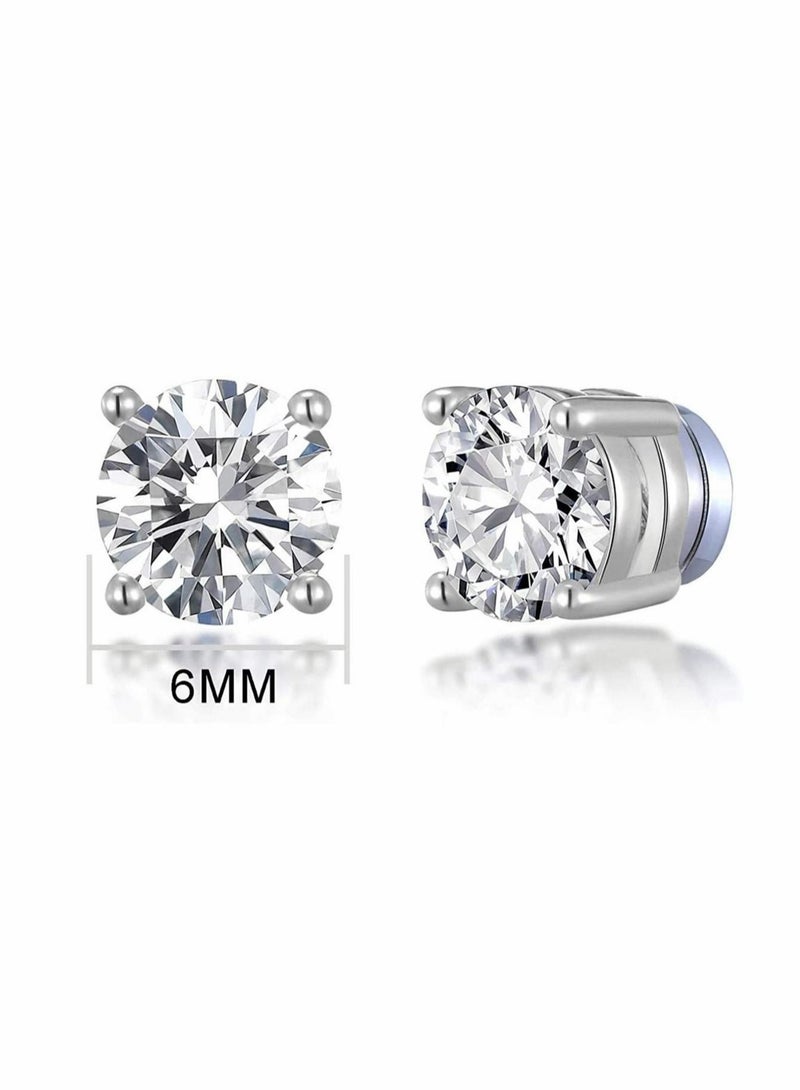 Captaintech Stainless Steel Magnetic Stud Earrings for Men Women Non-piercing Hypoallergenic 6mm 1 Pairs - Image 2