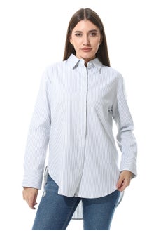 Long Sleeve Striped Oxford Chemise