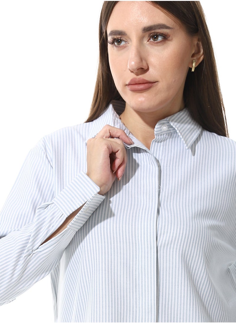 Andora - Long Sleeve Striped Oxford Chemise - Image 1