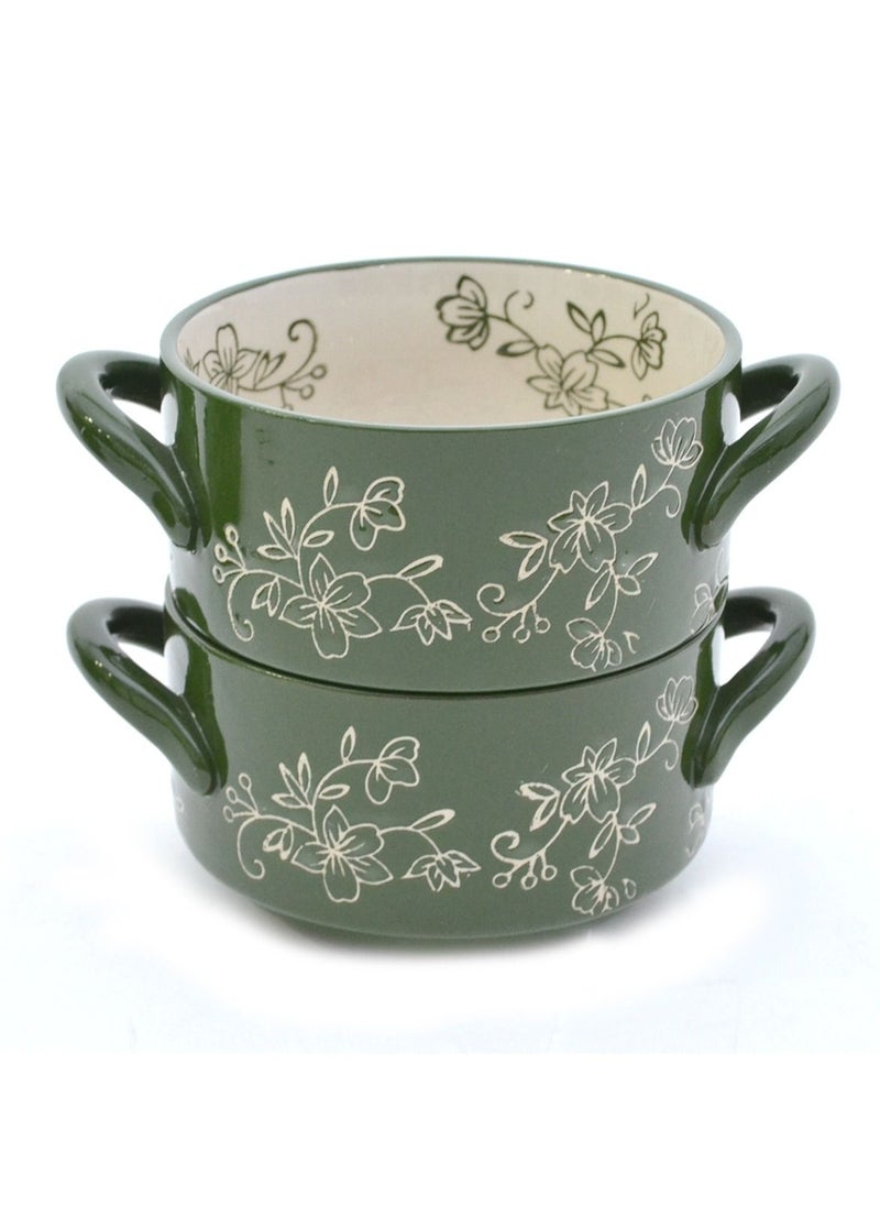 Temp-tations Temp-tations 4-Piece Floral Lace Bakers with Metal Wire Rack, Green  - Image 5