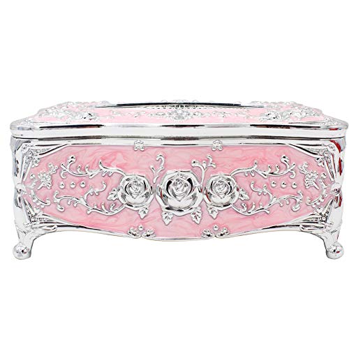 Meltset M Vintage Tissue Box Holder Rectangular for Car Kitchen Table Bedroom Bar Napkin Box Cover Silver Pink - Image 4