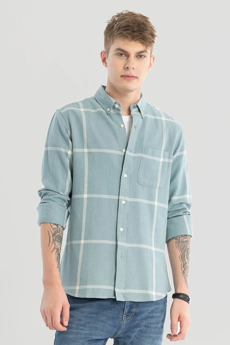SNITCH Pastel Green Checks Oxford Shirt