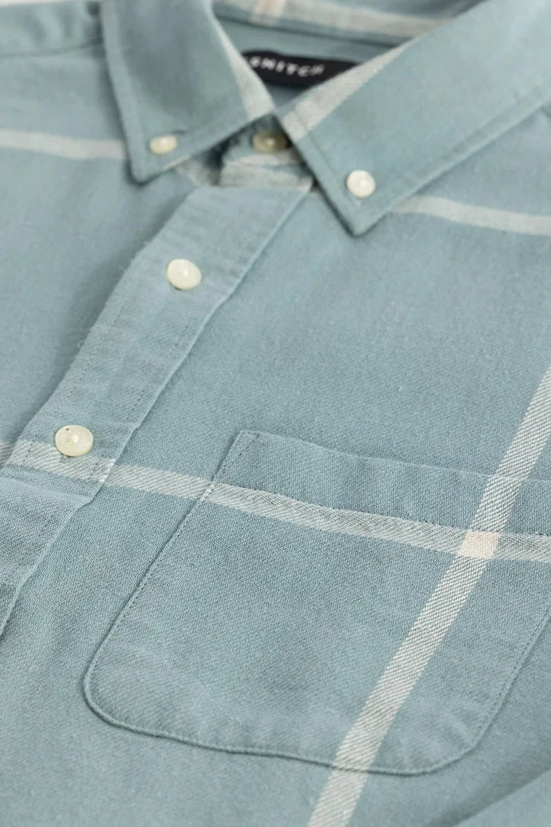 SNITCH Pastel Green Checks Oxford Shirt