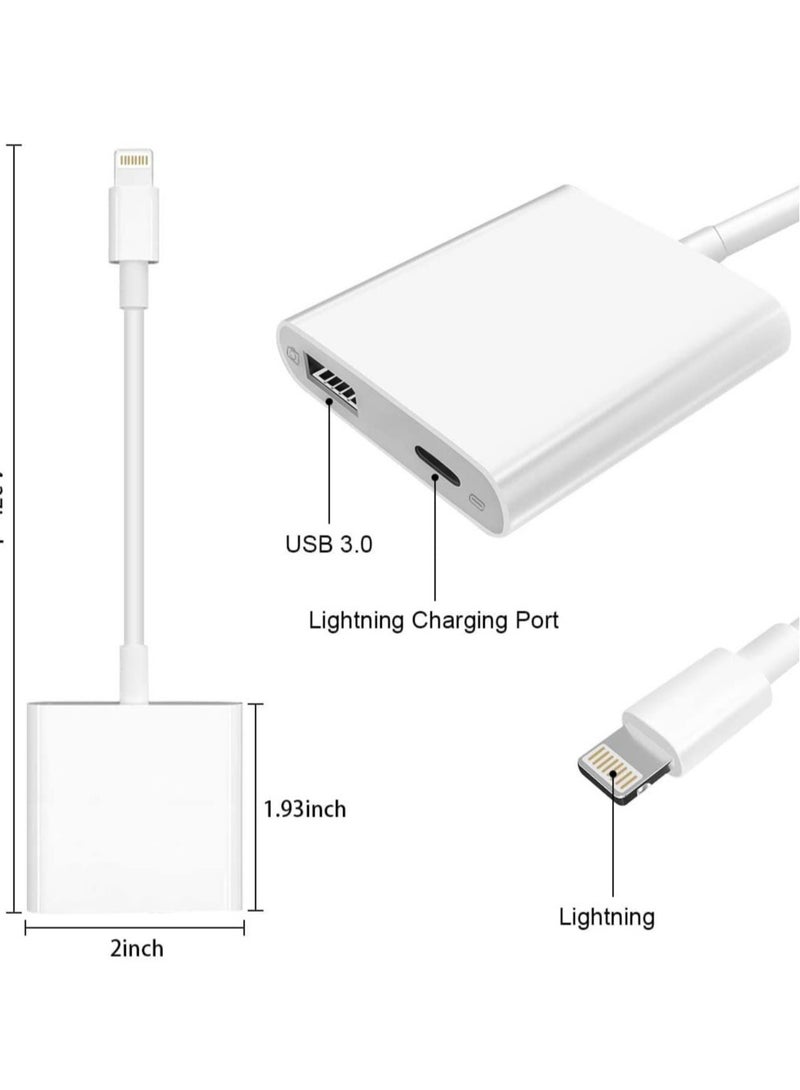 USB And Camera To Lightning Adapter White - Image 3