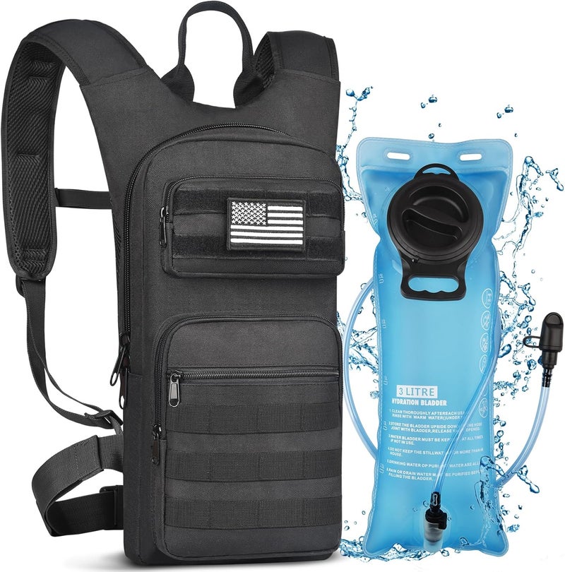NOOLA Hydration Backpack with 3L TPU Water Bladder, Tactical Molle Water Backpack for Men Women, Hydration Pack for Hiking, Biking, Running and Climbing - Image 1