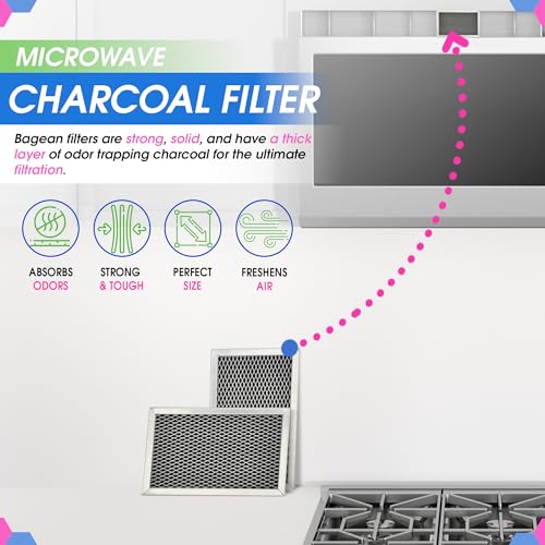 Bagean Microwave Filter Replacement 7.68" x 4.85" JX81C WB02X10776 GE Microwave Charcoal Filter - Also Fits LG Kenmore Carbon Filters - Freshens the Kitchen Air in Over the Range Oven Vent Fan - Image 2