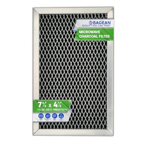 Bagean Microwave Filter Replacement 7.68" x 4.85" JX81C WB02X10776 GE Microwave Charcoal Filter - Also Fits LG Kenmore Carbon Filters - Freshens the Kitchen Air in Over the Range Oven Vent Fan - Image 1