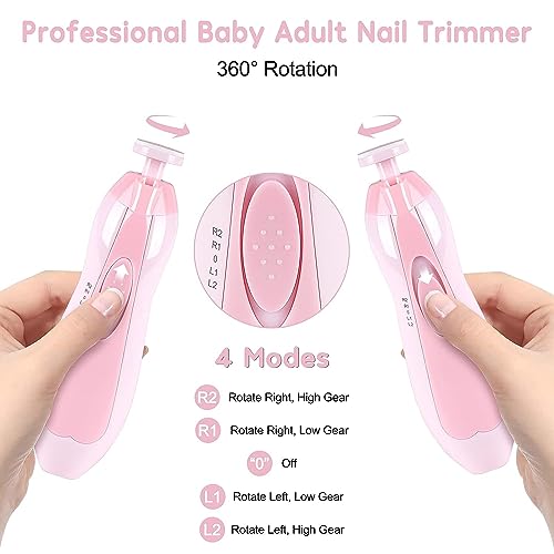 Kmils Electric Nail Trimmer For Baby, Baby Nail Trimmer, Baby Nail Cutter, Nail Trimmer For New Born Baby, Kids Nail Cutter With Light (Multi Colour), 1 Set - Image 2