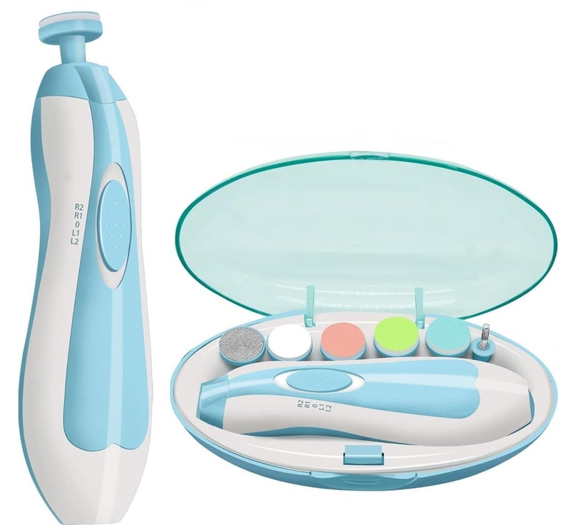 Kmils Electric Nail Trimmer For Baby, Baby Nail Trimmer, Baby Nail Cutter, Nail Trimmer For New Born Baby, Kids Nail Cutter With Light (Multi Colour), 1 Set - Image 1