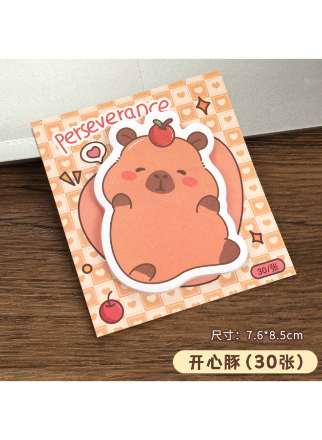 HELPS ملاحظات لاصقة على شكل خاص من كابيبيلا ملاحظات كرتونية إبداعية للطلاب عالية القيمة اللونية رسائل لاصقة وملصقات - Image 1