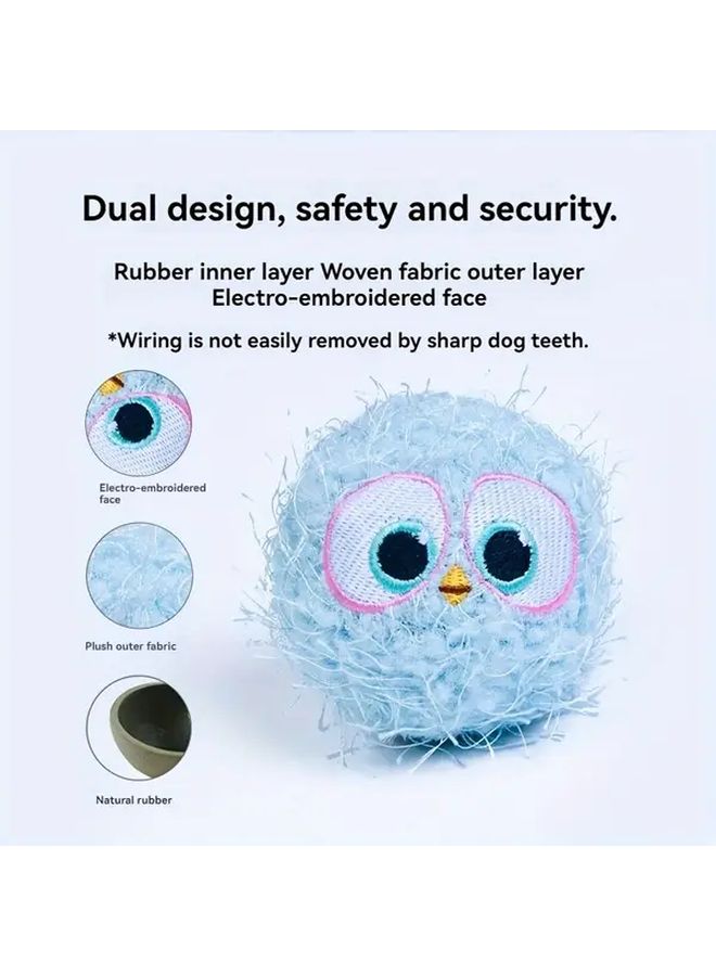 Durable Squeaky Dog Toy Ball Blue Tear Resistant For Aggressive Chewers Dental Cleaning - Image 4