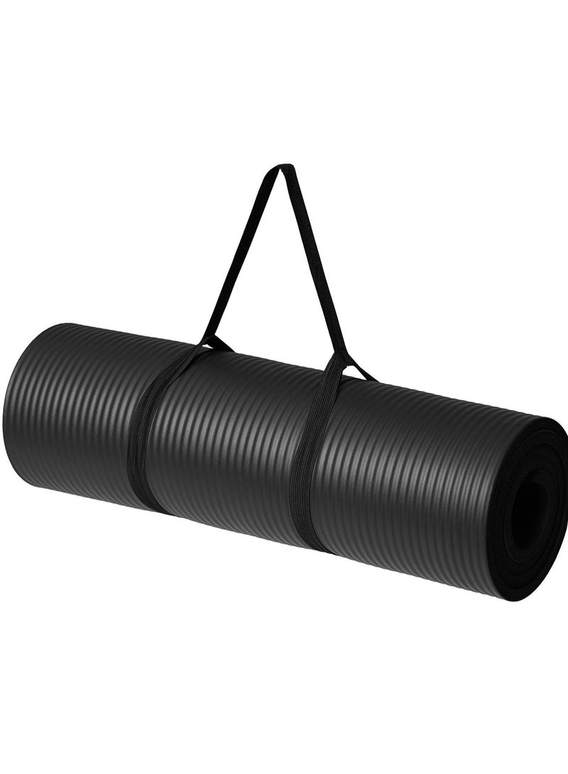 10MM black yoga mat - Image 1